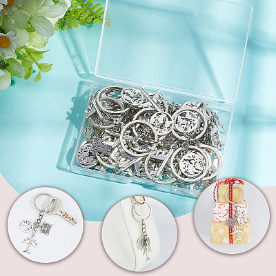 20Pcs Airplane Alloy Keychains KEYC-SC00030-1