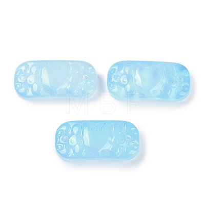 Spray Painted Transparent Glass Connector Charms GLAA-H035-06H-1