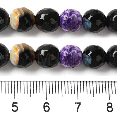 Dyed & Heated Natural Fire Crackle Agate Beads Strands G-P539-B01-05-1