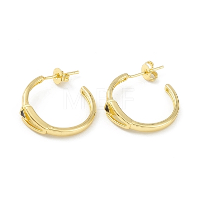 Enamel Triangle Stud Earrings EJEW-G347-03G-1