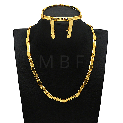 Alloy Chain Necklaces & Stud Earrings & Bracelets Sets FS-WG5EDEB-05-1