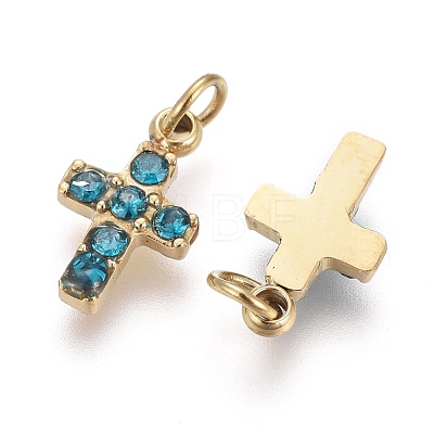 316 Surgical Stainless Steel Tiny Cross Charms STAS-F256-023A-G-1