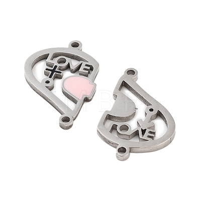 Valentine's Day 304 Stainless Steel Enamel Girll Boy Connector Charms STAS-Z078-15P-1