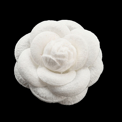 Cloth Art Camelia Brooch Pins AJEW-Q147-01D-1