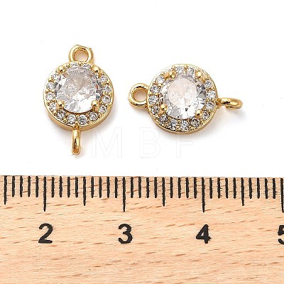 Brass Pave Cubic Zirconia Connector Charms KK-D093-09G-02-1