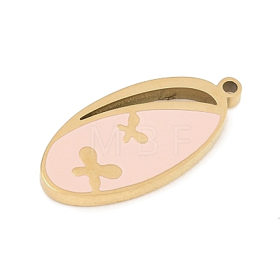 304 Stainless Steel Enamel Pendants STAS-P447-05D-G-1