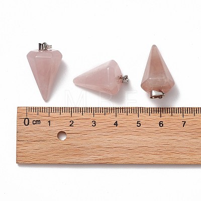 Cone/Spike/Pendulum Natural Rose Quartz Stone Pendants G-R278-82-1