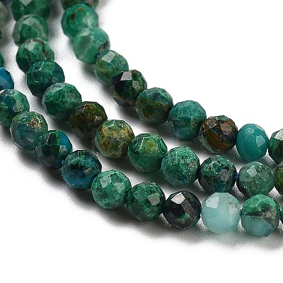 Natural Chrysocolla Beads Strands G-P514-A03-02-01-1