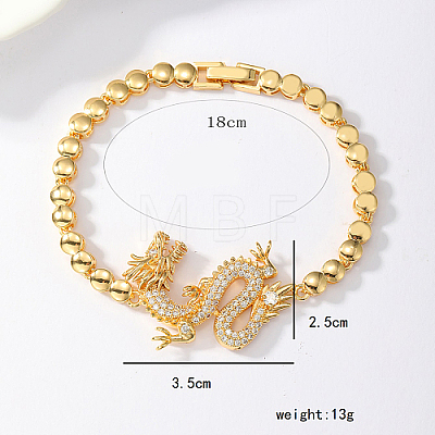 Brass Micro Pave Cubic Zirconia Link Bracelets for Women XH8609-1-1