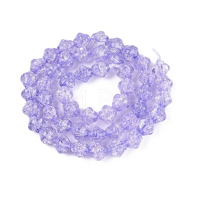 Transparent Crackle Glass Beads Strands GLAA-Q115-04A-05-1