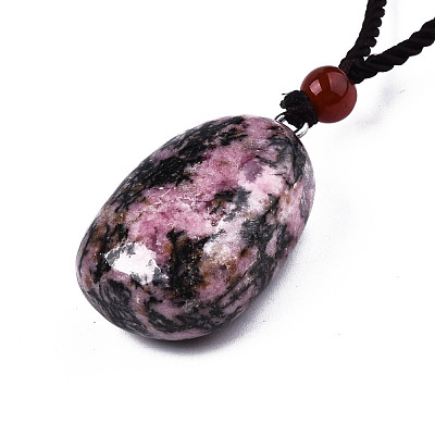 Natural & Synthetic Gemstone Pendant Necklaces NJEW-S421-037-1