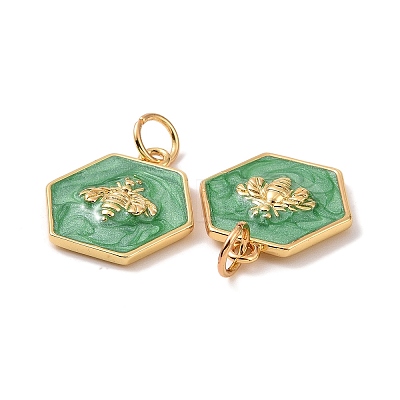 Rack Plating Brass Enamel Pendants X-KK-H431-10G-1