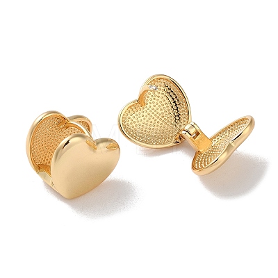 Heart Brass Hoop Earrings for Women EJEW-B056-20G-1