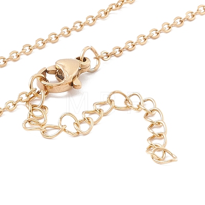 Natural Shell Tulip Pendant Necklace with 304 Stainless Steel Chains for Women NJEW-C016-15G-1