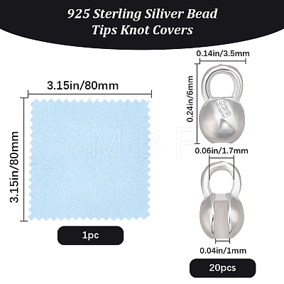 20Pcs 925 Sterling Silver Crimp Beads STER-BBC0009-61B-1