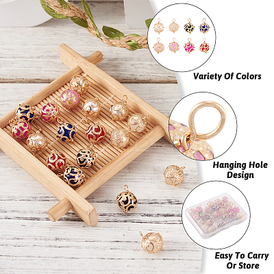 Craftdady 32Pcs 8 Colors ABS Plastic Imitation Pearl Charms KK-CD0001-23-1