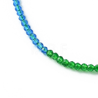 Faceted Rondelle Glass Beaded Necklace for Women NJEW-M208-02B-1