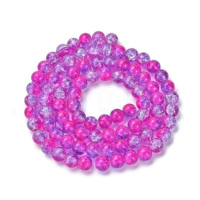 1 Strand Transparent Crackle Glass Round Beads Strands X-CCG-Q002-10mm-09-1