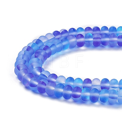 Frosted Transparent Glass Beads Strands FGLA-M002-01E-1