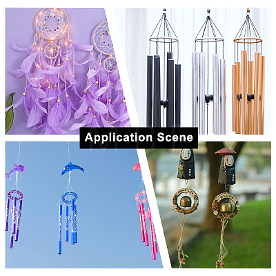 8Pcs 4 Colors Acrylic Wind Chimes Accessories FIND-GA0001-74-1