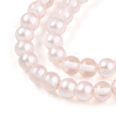 Baking Paint Transparent Glass Beads Strands DGLA-N011-6mm-03-1