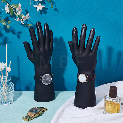 2Pcs PVC Male Mannequin Right Hand Jewelry Bracelet Watch Ring Display Stands ODIS-UN0001-13-1