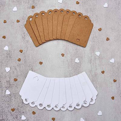 200Pcs 2 Colors Rectangle with Heart Paper Price Tags CDIS-SZ0001-15-1