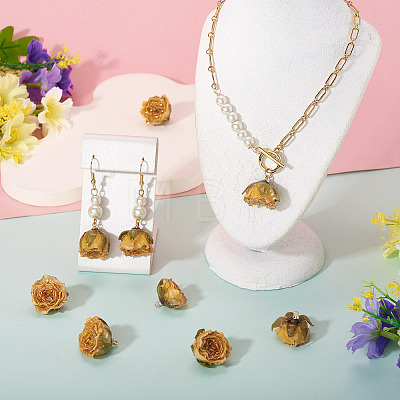 10Pcs Preserved Rose Pendants KY-TA0001-59D-1