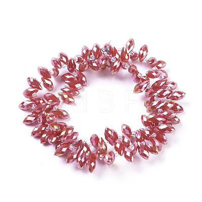 Imitation Jade Opaque Solid Color Glass Beads Strands EGLA-L020-NB-M2-1