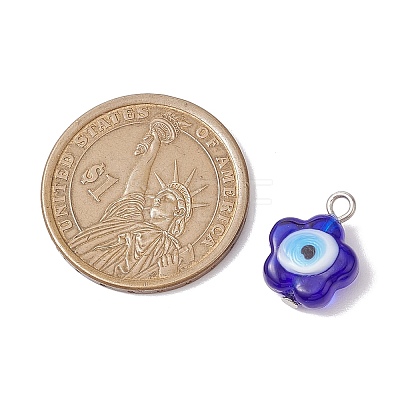 Handmade Evil Eye Lampwork Pendants PALLOY-JF02844-1