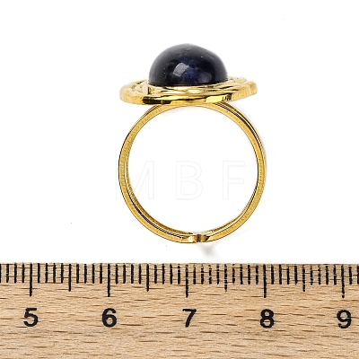 Oval Natural Sodalite Finger Rings RJEW-M063-01G-09-1