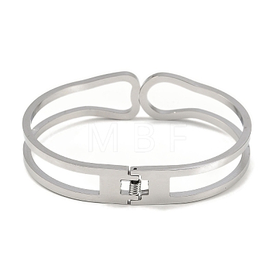 Non-Tarnish 304 Stainless Steel Hollow Hinged Bangles BJEW-Q348-01P-1