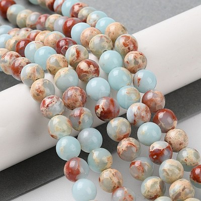 Synthetic Imperial Jasper Dyed Beads Strands G-D077-A01-01I-1