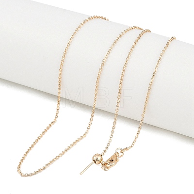 1mm Rack Plating Brass Cable Chain Adjustable Slider Necklaces for Women Men MAK-L044-55LG-1