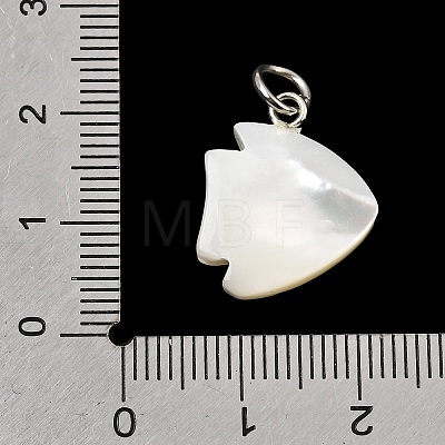 Natural White Shell & Crystal Rhinestone Pendants SH-CBAC52B-01A-1