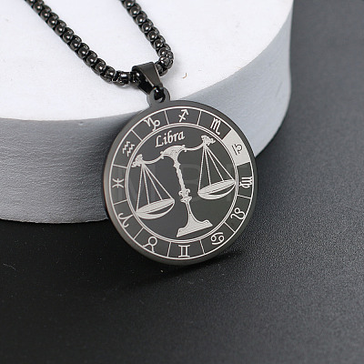 201 Stainless Steel Pendant Necklaces with Alloy Box Chain WGA45A6-19-1