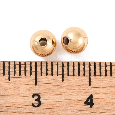 Eco-Friendly Brass Smooth Round Beads KK-D322-G-5mm-RS-1