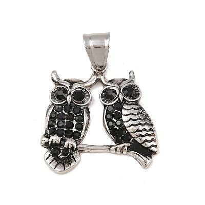 304 Stainless Steel Rhinestone Pendants STAS-K316-06A-AS-1