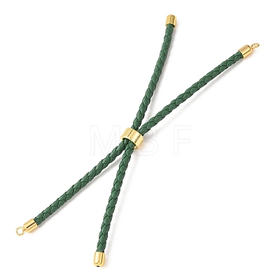 Adjustable Round Braided Microfiber Leather Cord Bracelet Making KK-CBAC260-01G-25-1