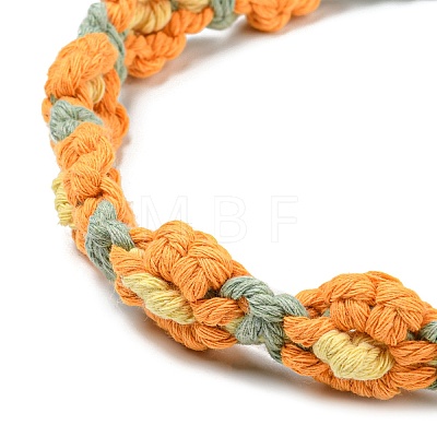 Daisy Hand Braided Cotton Rope Elastic Headband OHAR-PW0005-04A-1