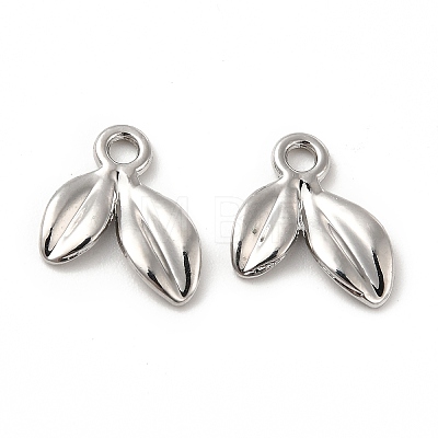 Rack Plating Alloy Leaf Charms FIND-G044-07P-1