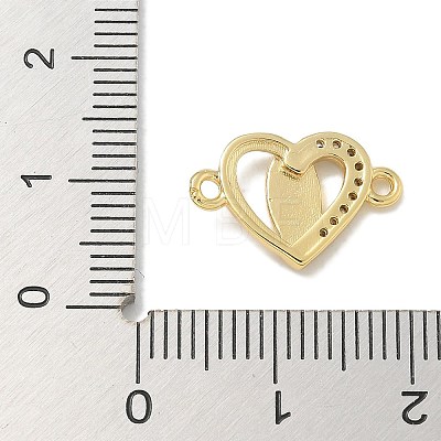 Rack Plating Brass Micro Pave Clear Cubic Zirconia Religion Heart Virgin Mary Connector Charms KK-L224-099G-02-1