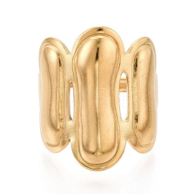 Adjustable Ion Plating(IP) 304 Stainless Steel Cuff Rings for Women RJEW-N052-10G-1