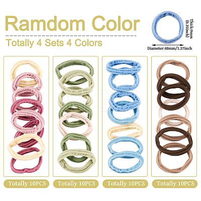 4 Sets 4 Colors Polyester Elastic Hair Accessories OHAR-TA0001-21-1
