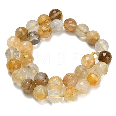 Grade A Natural Yellow Hematoid Quartz Beads Strands G-L642-F04-12mm-1