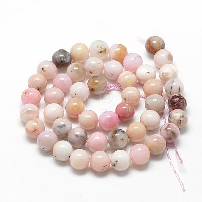 Natural Pink Opal Beads Strands G-R446-6mm-09-1