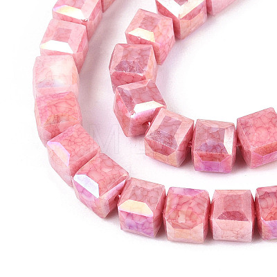 Anti-Tarnish Electroplate Glass Beads Strands GLAA-T025-6mm-10F-1