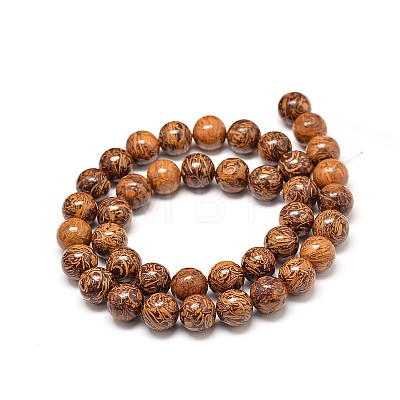 Natural Elephant Skin Jasper/Miriam Stone/Calligraphy Stone Bead Strands G-P075-20-8mm-1