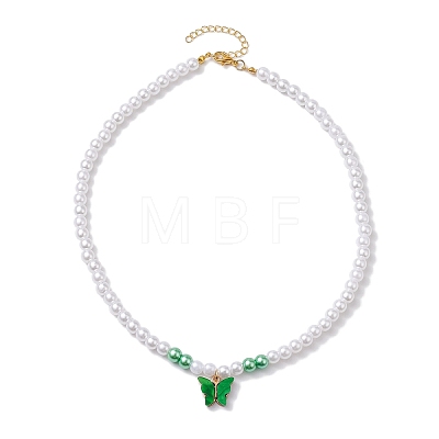Glass Pearl Beads Necklaces NJEW-JN04726-1