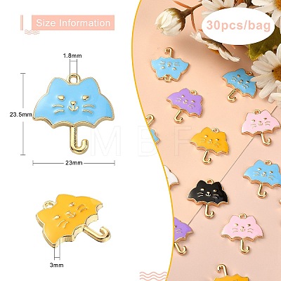 30Pcs 6 Colors Alloy Enamel Pendants ENAM-CJ0002-65-1